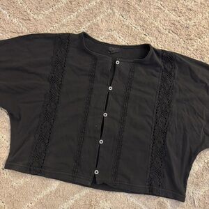 aerie Black Ribbed Tank Top